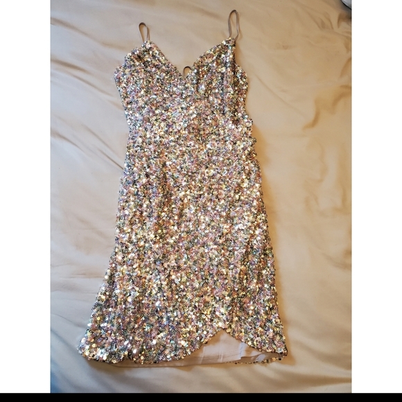 ONE33 sequin wrap mini dress size 0 - Picture 5 of 10